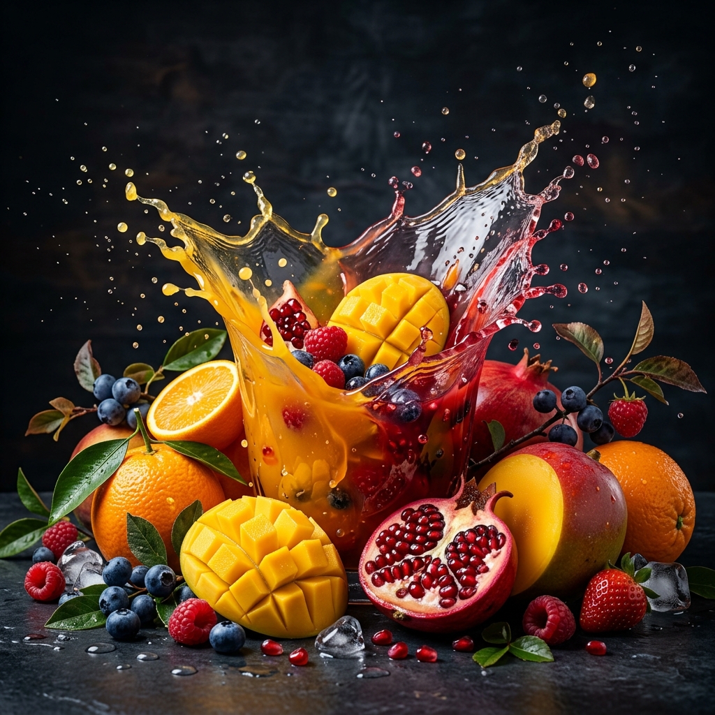 Fresh organic fruits arrangement